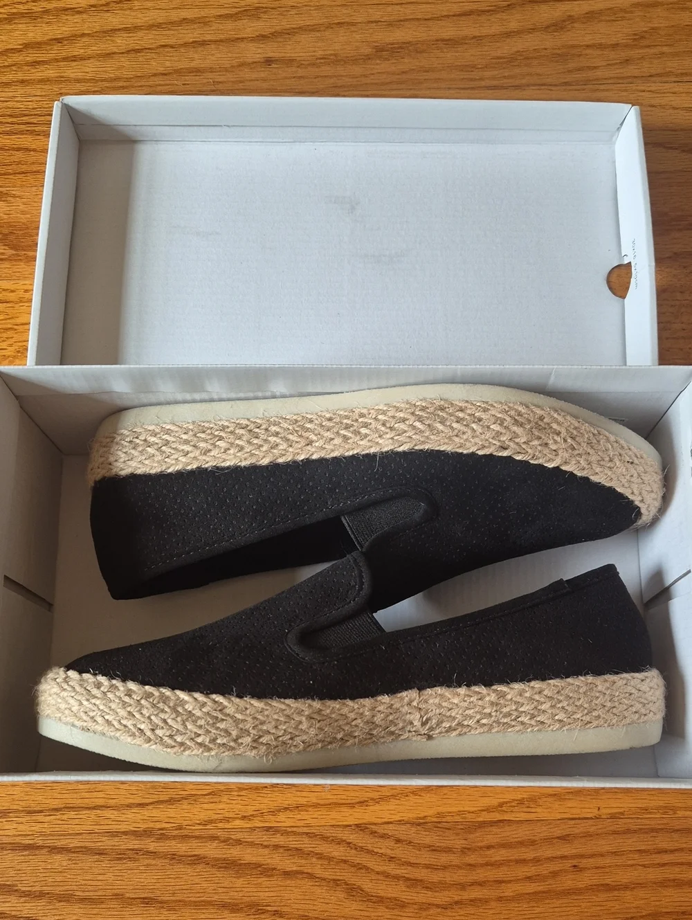 Esprit Black Slip-On Espadrilles with Jute Trim